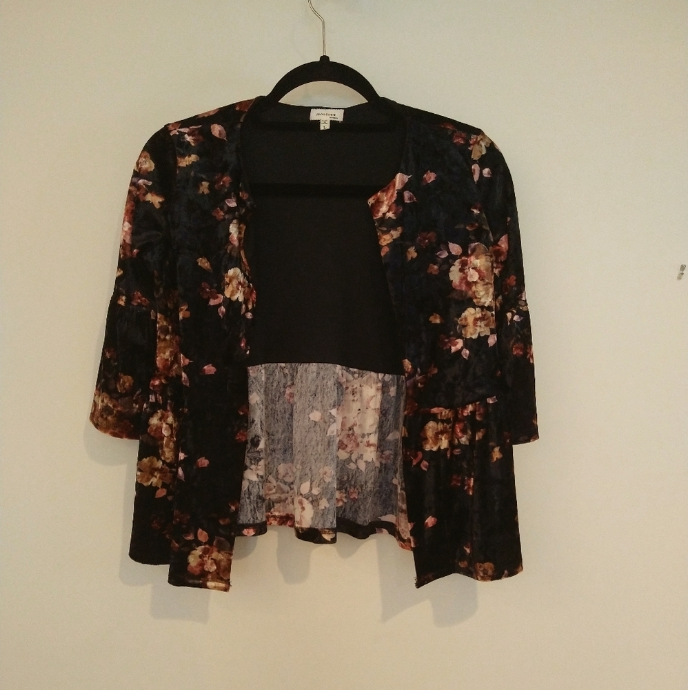 Monteau LA crushed velvet kimono shrug